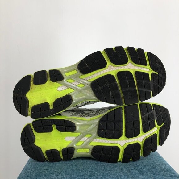 Asics Mens Neon Green & White Gel Kayano 21 Lightning/Flash Yellow Sneakers 11.5 - Picture 5 of 16